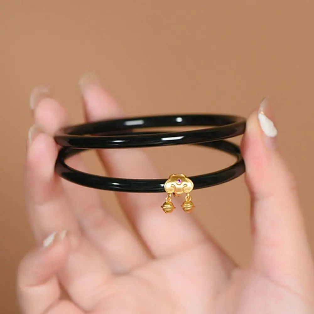 Transparent Chinese Charm Double Layer Bracelet Jewellery Fashion Round Bracelet Hand-Carved Luck Pure Glass Bracelet Man