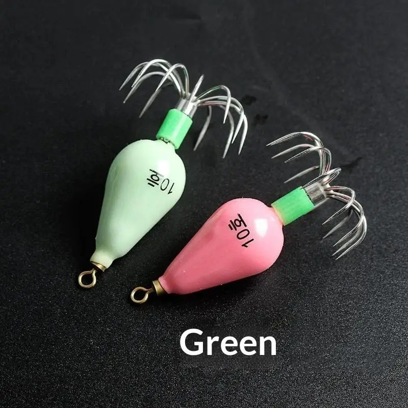 Glow In Dark Octopus Cuttlefish Squid Bait 1PC No.10/12/14/16 Soft Lure Saltwater Fishing Tackle Accessory