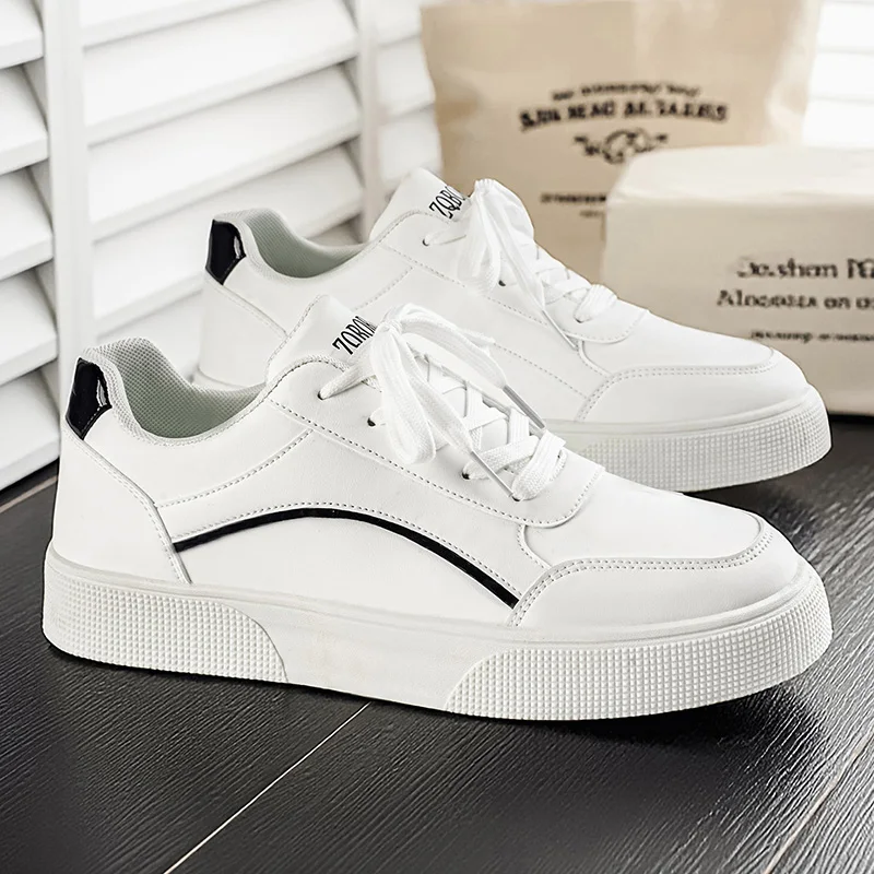 Spring and Autumn Hot-Selling Simple Large-Size Low-Top Casual Men's Sneakers, Fashionable Versatile White Shoes, Men's Unique Wear-Resistant Sports Shoes