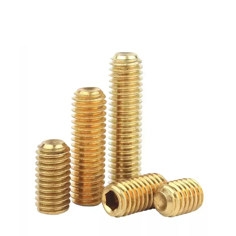 M2 M2.5 M3 M4 M5 M6 M8 M10 M12 DIN916 النحاس عرافة مجموعة مقابس المسمار كأس نقطة نكش مسامير الربط أقل ألين نكش الترباس #1