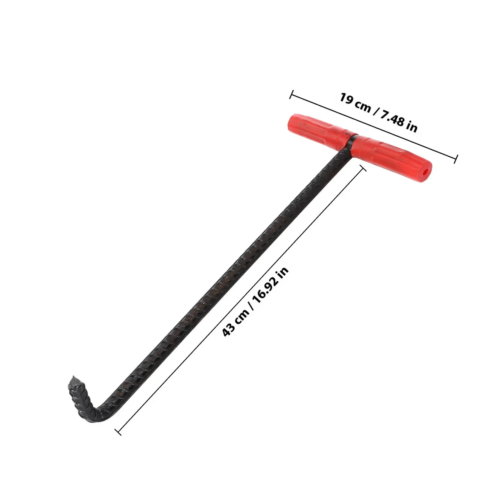 1Pcs Manhole Cover Hook T Shaped Steel Sturdy Heavy-Duty Pull Tool for Sewer Factory Rolling Door Use Manhole Cover Hook