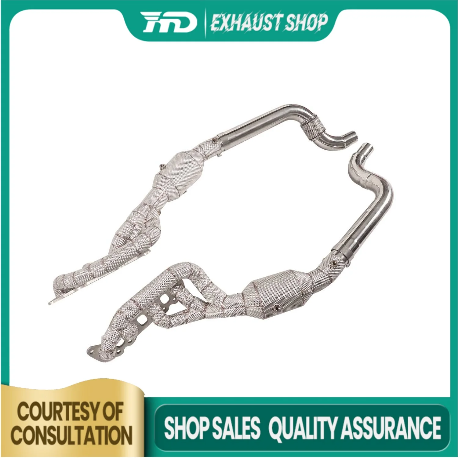 HMD Exhaust System High Flow Performance manifold for Ford GT 5.0L With Heat Shield Racing Pipe