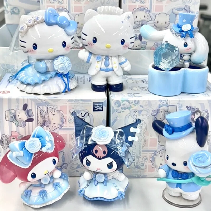 

Подлинные персонажи Sanrio, романтическая свадебная серия, слепая коробка, модная кукла, гаражный комплект, настольный орнамент, коллекция игрушек, подарок для девочки