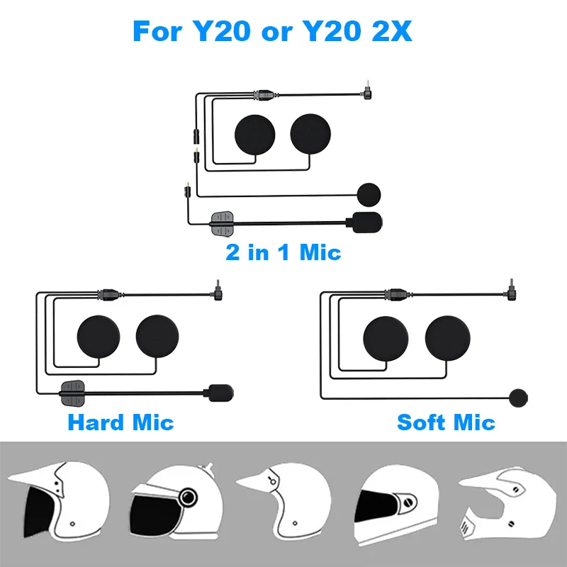 

Helmet Headset For Y20/Y20 2X Motorcycle Helmet Bluetooth Intercom Motorcycle Headset Dedicated Microphone Accessories Kits