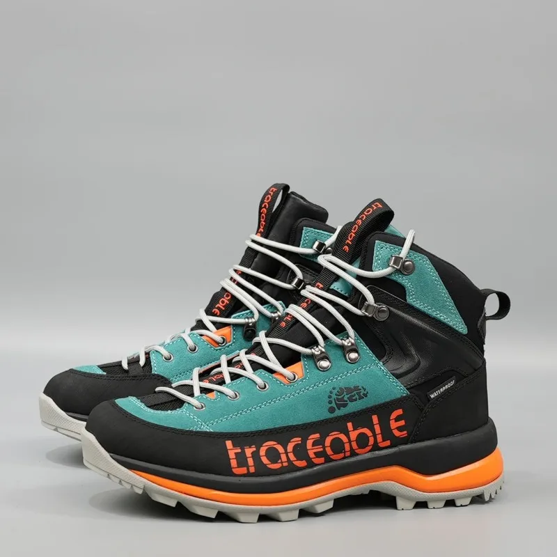 Professional Hiking Sneakers For Men Elastic Band Trekking Shoes Man Waterproof  Mountain Hiking Shoes Mid-Top Men Shoe Mountain