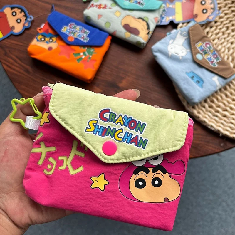 Crayon Shin Chan Cartoon Mini-Geldbörse, Canvas-Kartentaschen, Kawaii, tragbare Aufbewahrungstasche für Studenten, kleine Make-up-Organizer-Tasche, Geschenke – Detail 6