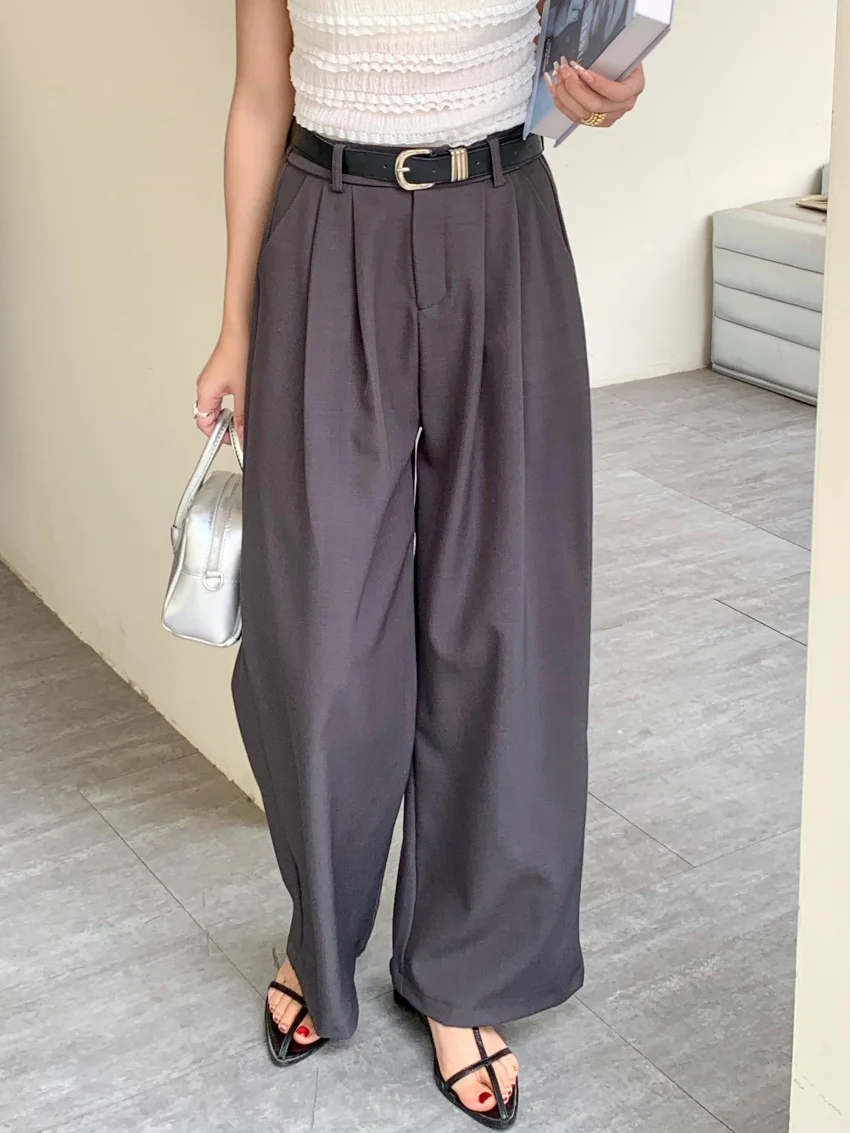 Alien Kitty ML Pantaloni larghi Chic Donna Gamba larga Casual Nuovo 2025 Estate Vita alta Slim Office Lady Slim Solid Abbigliamento da lavoro