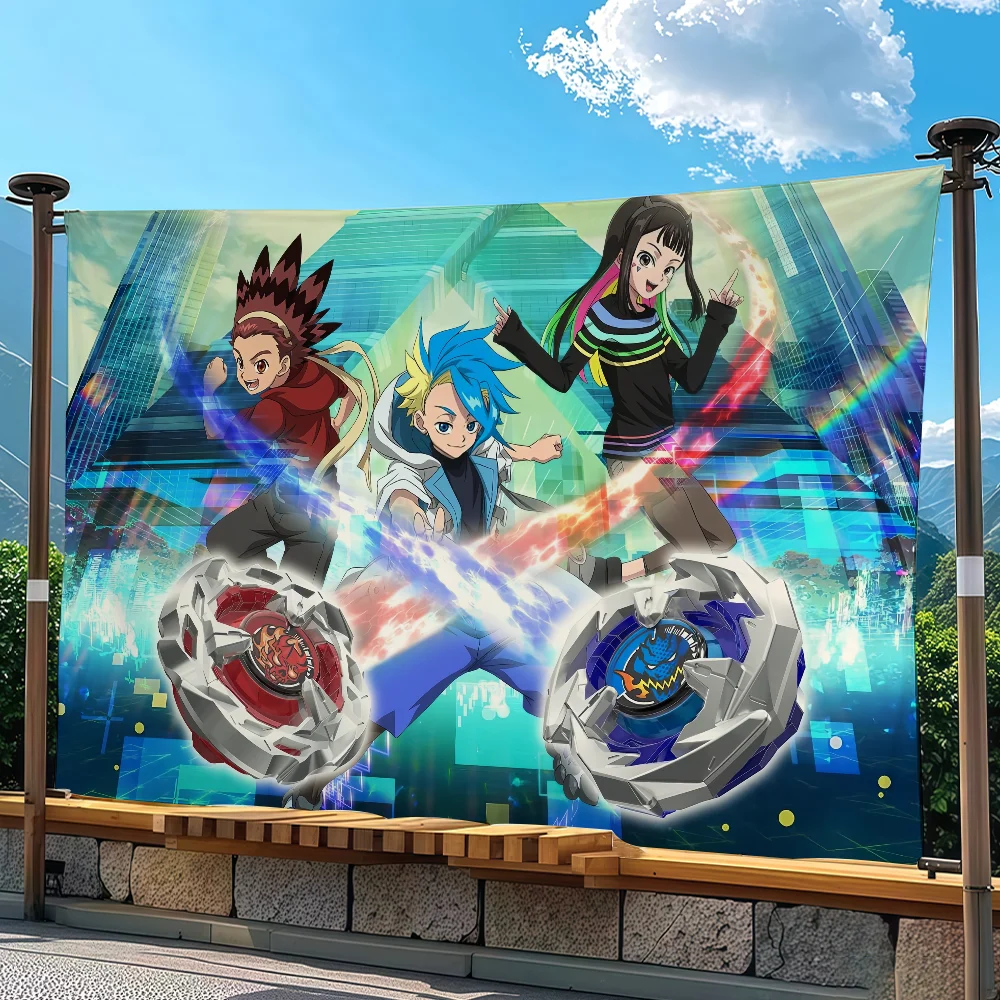 Adventure Anime B-Beyblade X flag Advertising Banner for Camping Decoration Outdoor & Garage Wall Hanging Decorations