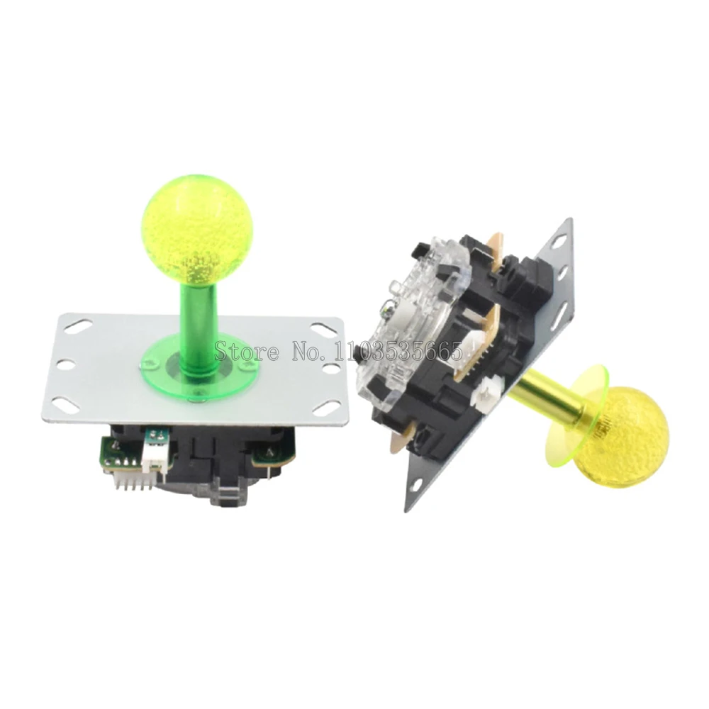 1 buah Joystick bercahaya Led kualitas bagus dengan papan PCB 5Pin atas bola bening 35mm 4 arah 8 cara tongkat untuk Arcade Zero Delay