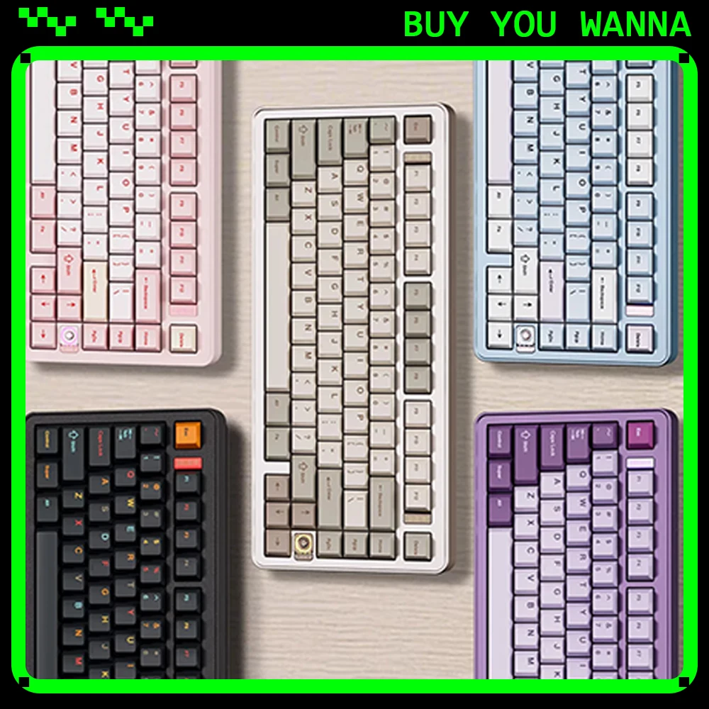 Teclado Mecânico TICKTYPE EVO75 com Três Modos, Baixa Latência, RGB, Teclado Gamer de Alta Durabilidade, Gasket, Hot Swap, Acessórios para PC, Present