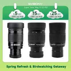 Svbony SV135 Zoom Eyepiece,7-21mm 1.25 Inch Telescope Eyepiece,6 Element 4 Group Telescope Accessories for Astronomic Telescopes
