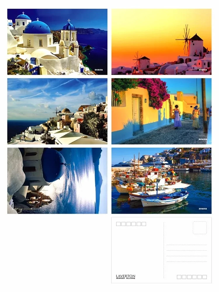 6 Blatt Reise Landschaft Serie Postkarten Geschenk Wunsch Gier dekorative Karten nehmen Sie eine Reise nach London Provence Paris Sydney Venedig – Detail 25