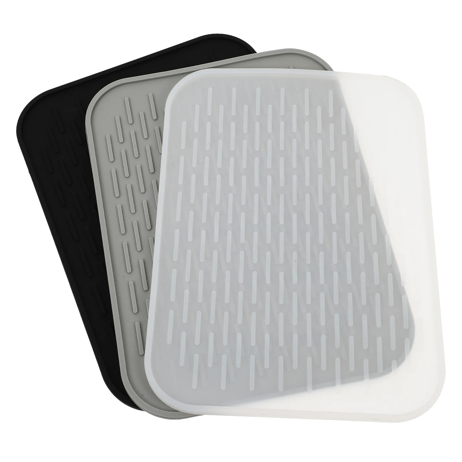 

3pcs Dish Drain Pad Silicone Kitchen Drying Mat Heat Insulation Cup Drain Tableware Holder Non-Slip Anti-Overflow Draining Pad