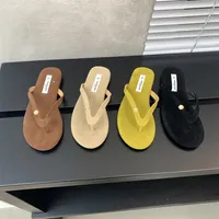 Flat Bottom Chanel Style Women's Slippers Summer Outdoor Wear New Gentle Fairy Wind Toe Clip Sandals Human Word Slippers