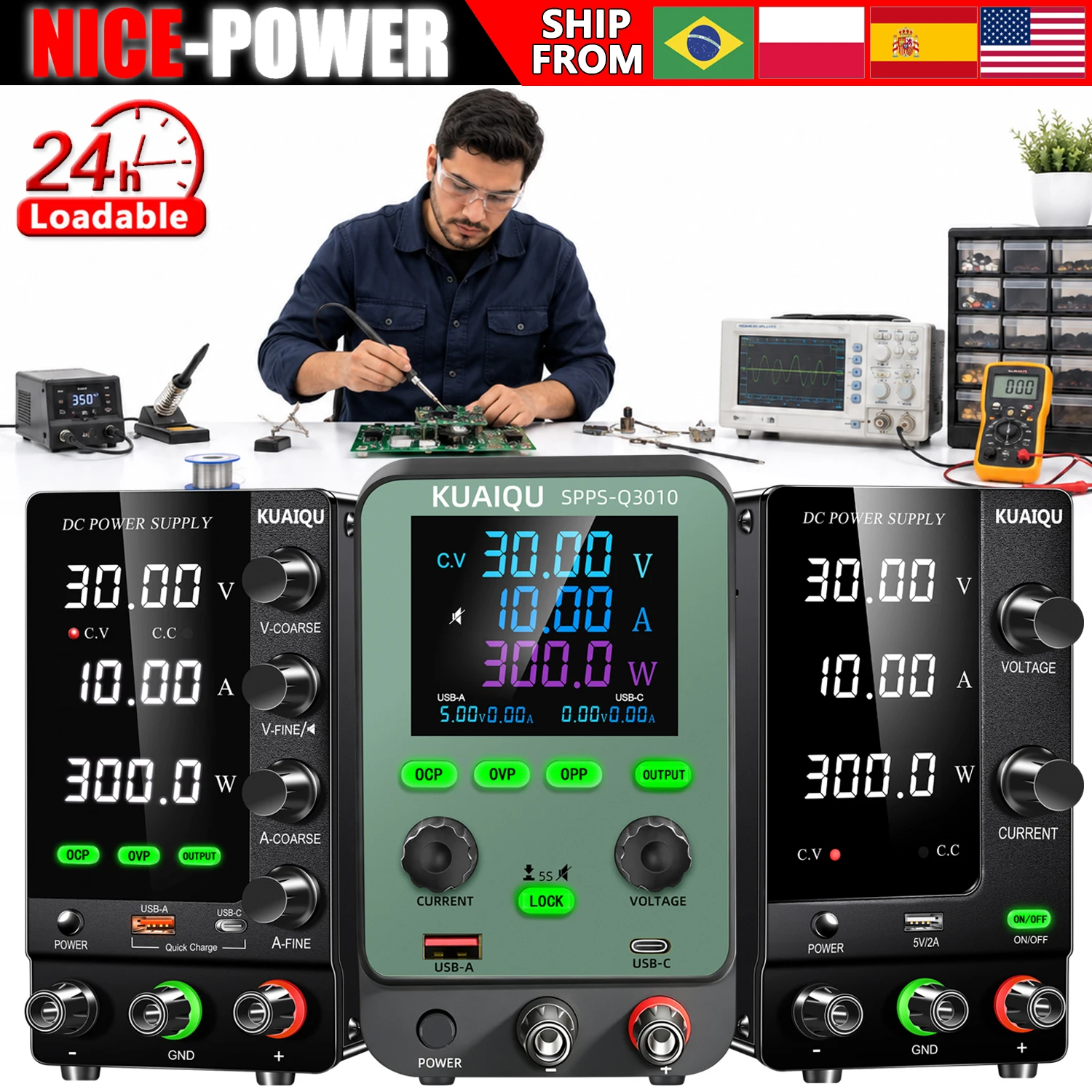 Electronics Repair Bench - Alimentatore da banco CC 30V 10A