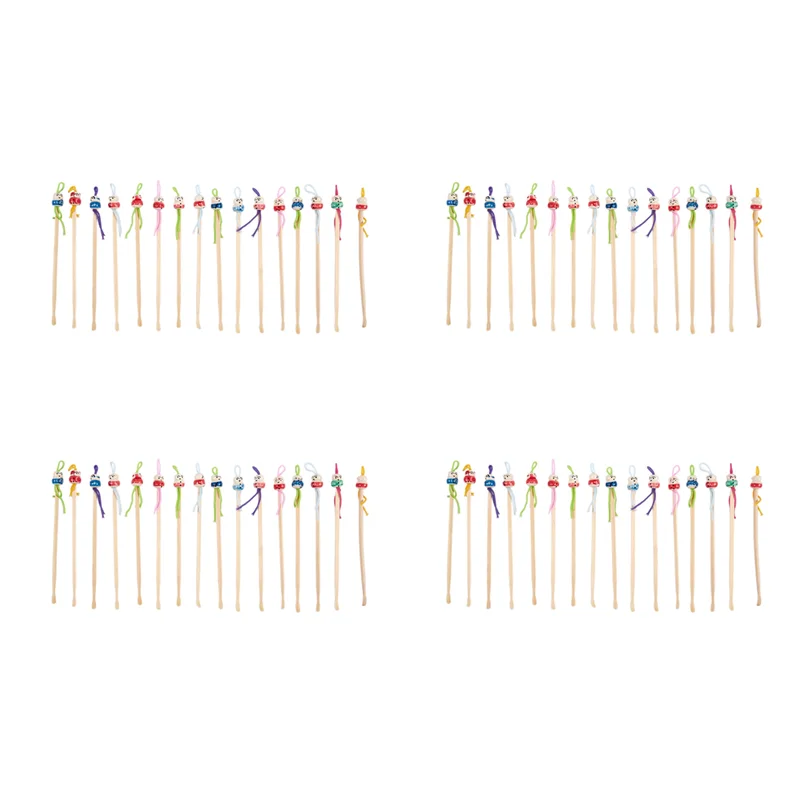 

ODIES-64 Pcs Assorted Color China Top Wood Earwax Scoop Earpick