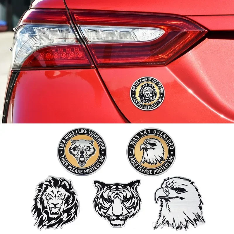 Metal Tiger Lion Eagle Head for Mercedes Benz Honda Skoda Jeep Mazda Suabru KIA Nissan Audi Car Body Sticker Rear Trunk Badge