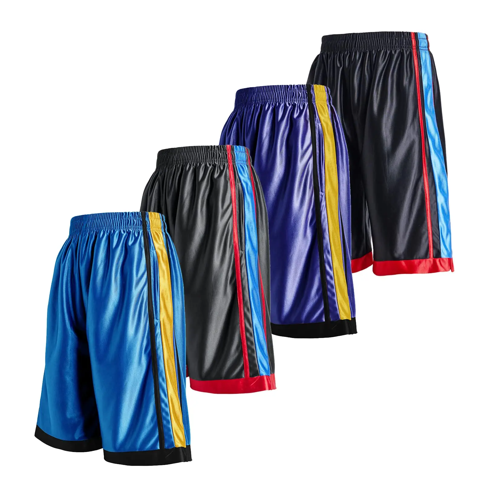 

4 Pack Men’s Basketball Shorts with Deep Pockets Running Shorts & Gym Training Shorts with Drawstring