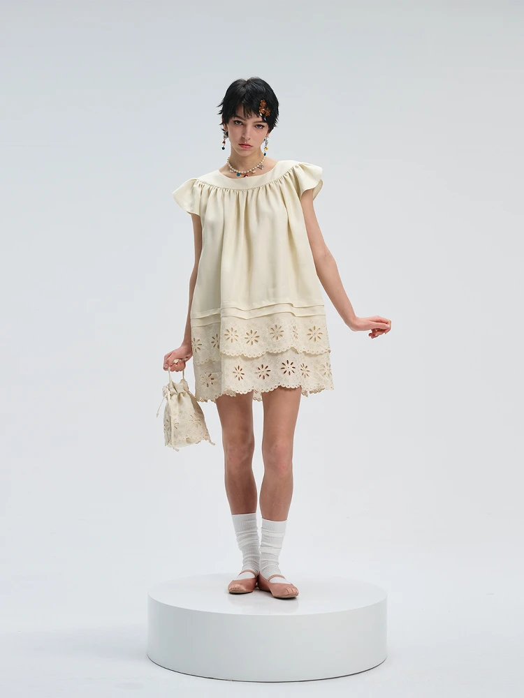 

Moss Fifi Весна Лето Новый сладкий желтый оulder Bowed Sve Dr Girls Свободная талия Fly Sve Dr Faion Ladies Dr