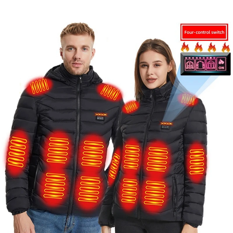 15/21 Zones USB Heating Jackets Men Winter Warm Heated Electric Heated Jackets Waterproof Warm Jacket Coat Heated Vests