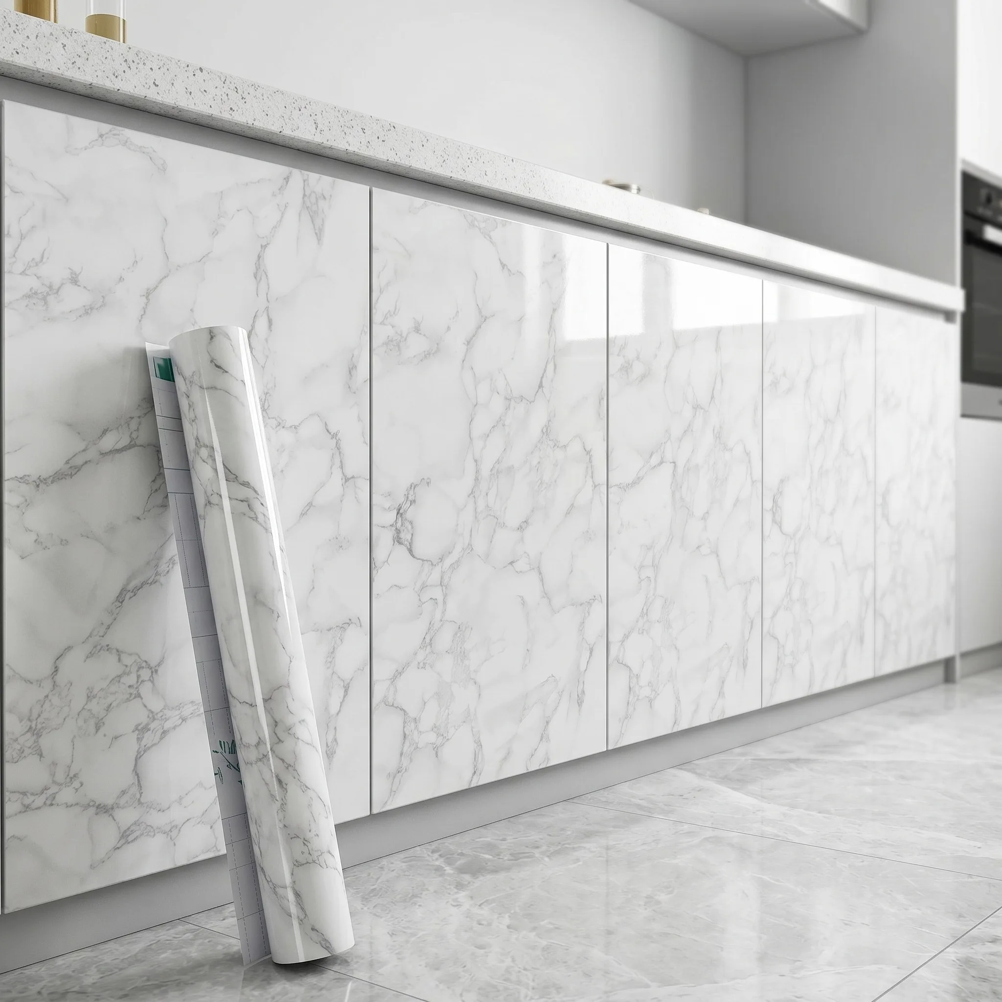 Heat And Waterproof Vinyl Wallpaper Self-Adhesive Removable Film for Kitchen Bathroom Desk And Furniture Decor