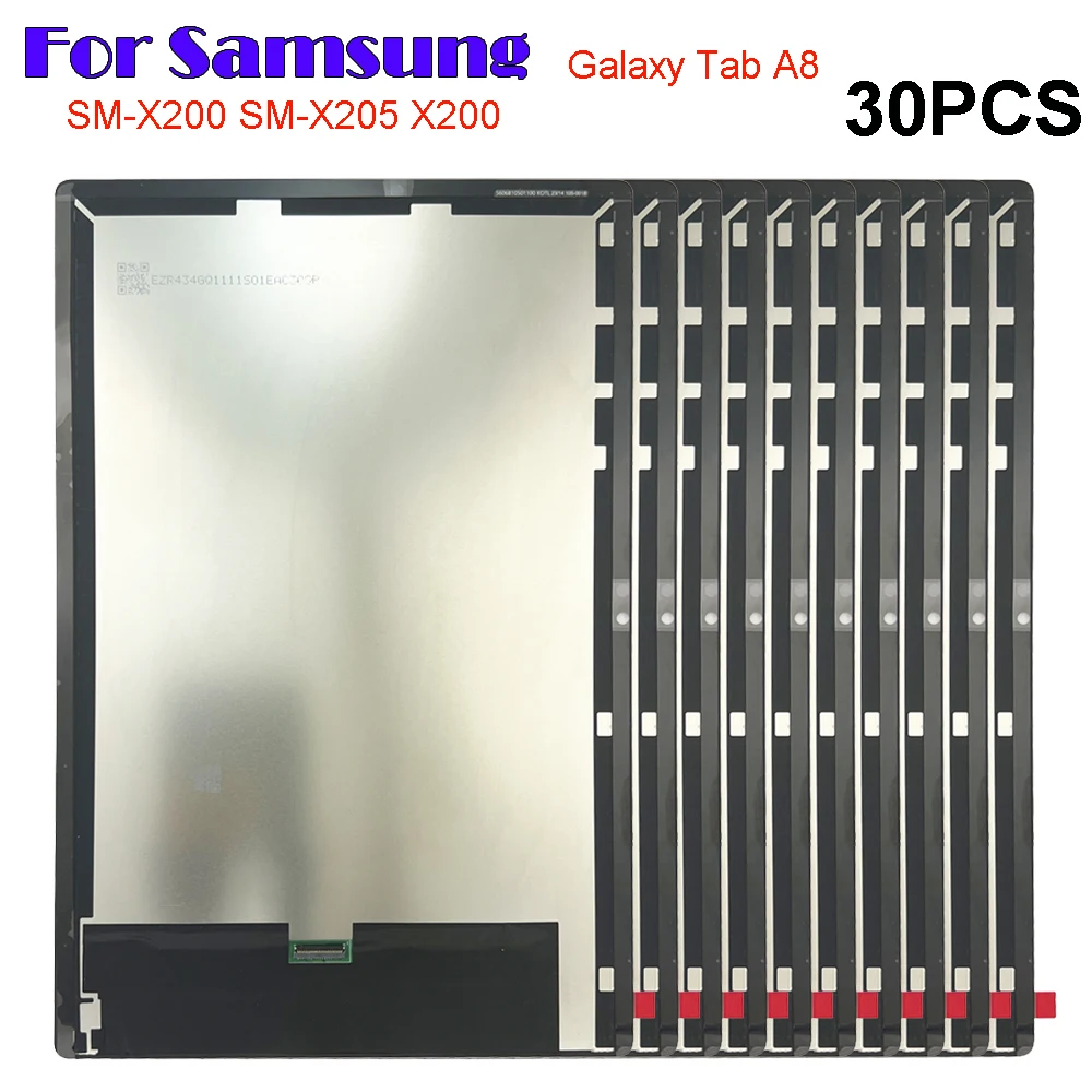 

30PCS New For Samsung Galaxy Tab A8 SM-X200 SM-X205 X200 X205 10.5" LCD Display Touch Screen Digitizer Glass Assembly Repair