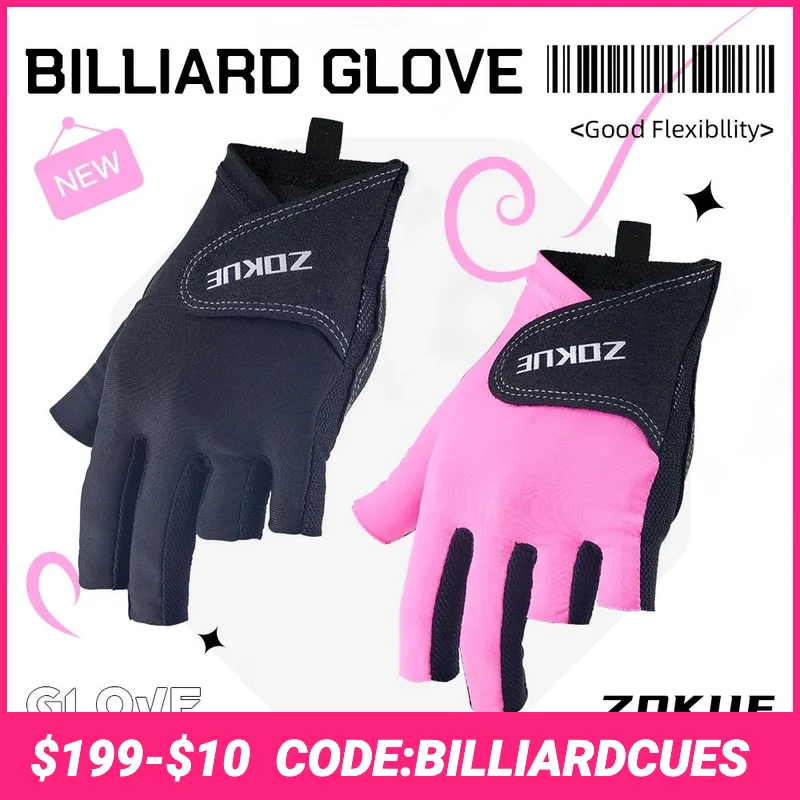 

ZOKUE Pool Glove with Left Hand 3 Fingers Professional Carom Glove Medium High Quality Ballteck for Billiard Accessories