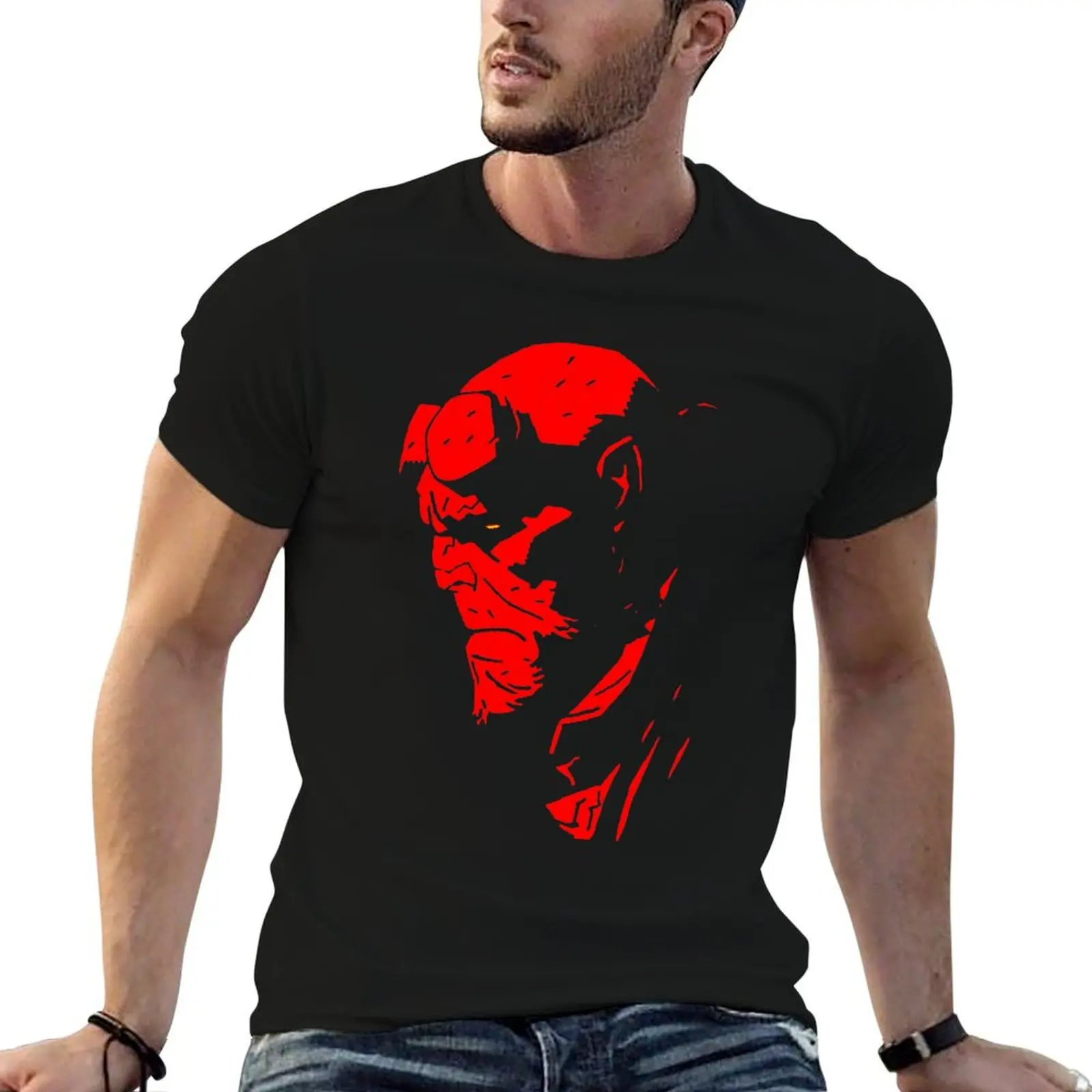 King of hellboy T-Shirt funny t shirts cotton man t shirt graphic t shirt men 100% cotton luxury brand T-shirt