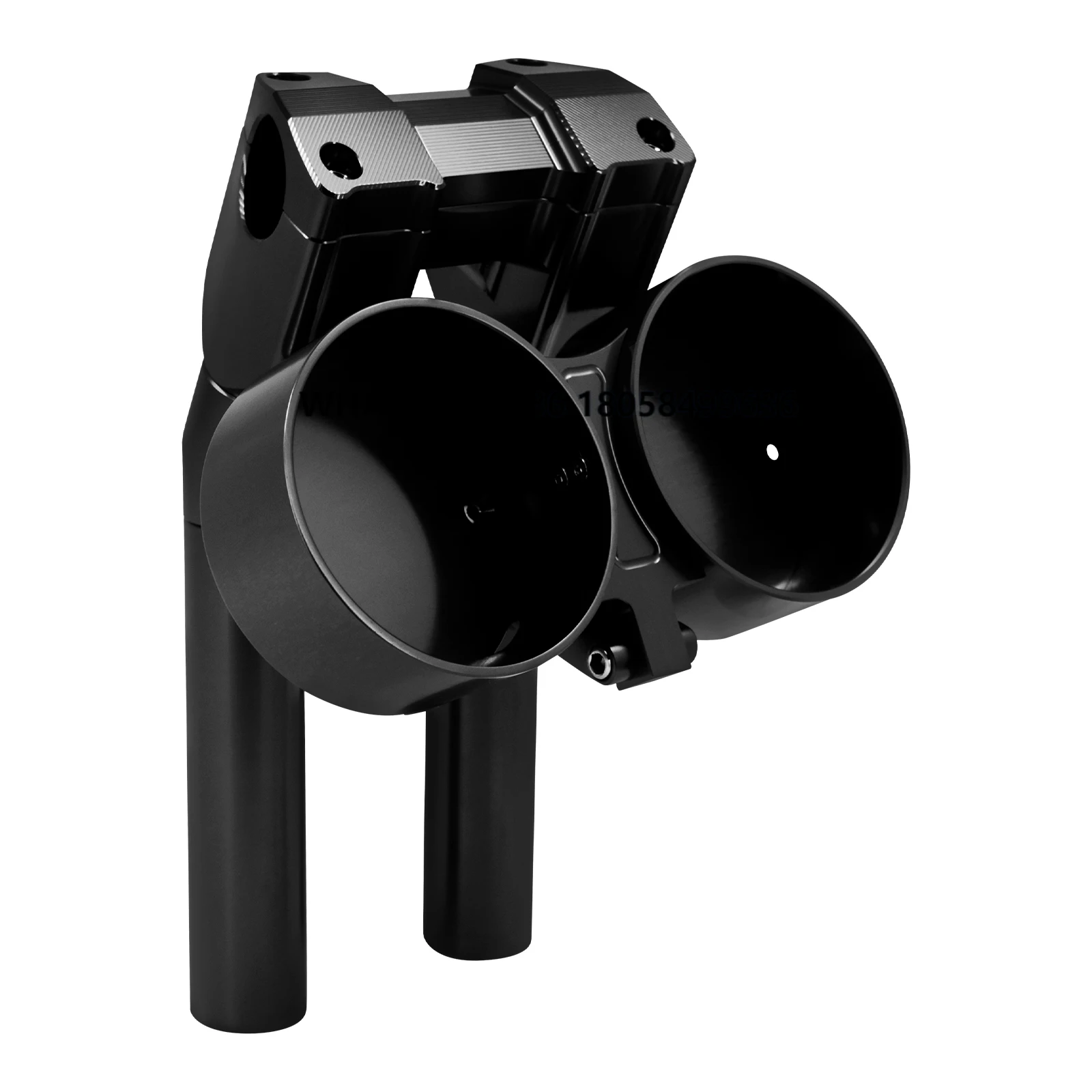 

HCMOTORKU Motorcycle Adjustable Instrument 10'' Handlebar Risers Bracket Twin Gauge Bucket for Harley Softail Low Rider S 17-Up