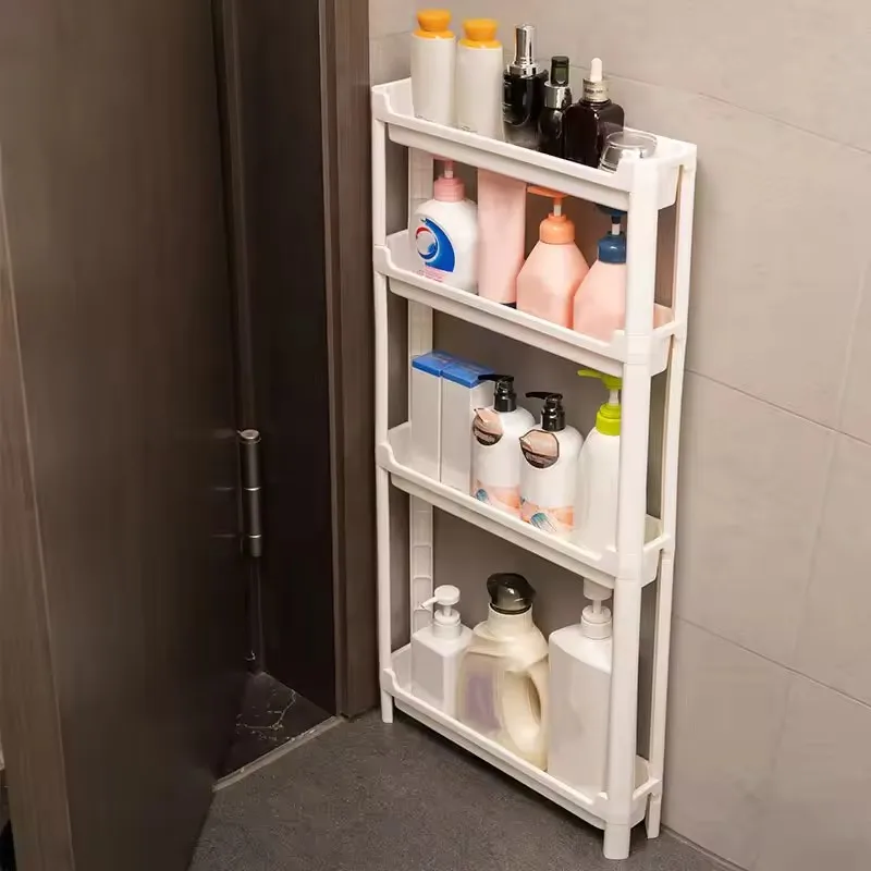 

Customizable Multi-Layer Behind-The-Door Storage Cabinet Space Saving Trolley Rack for Bathroom & Kitchen
