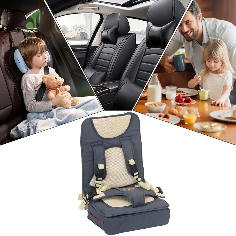 Chaise de salle à manger portable pour enfants, siège d'auto rehausseur, conception de ceinture, partenaires sûrs, caddie portable pour enfants, polymères