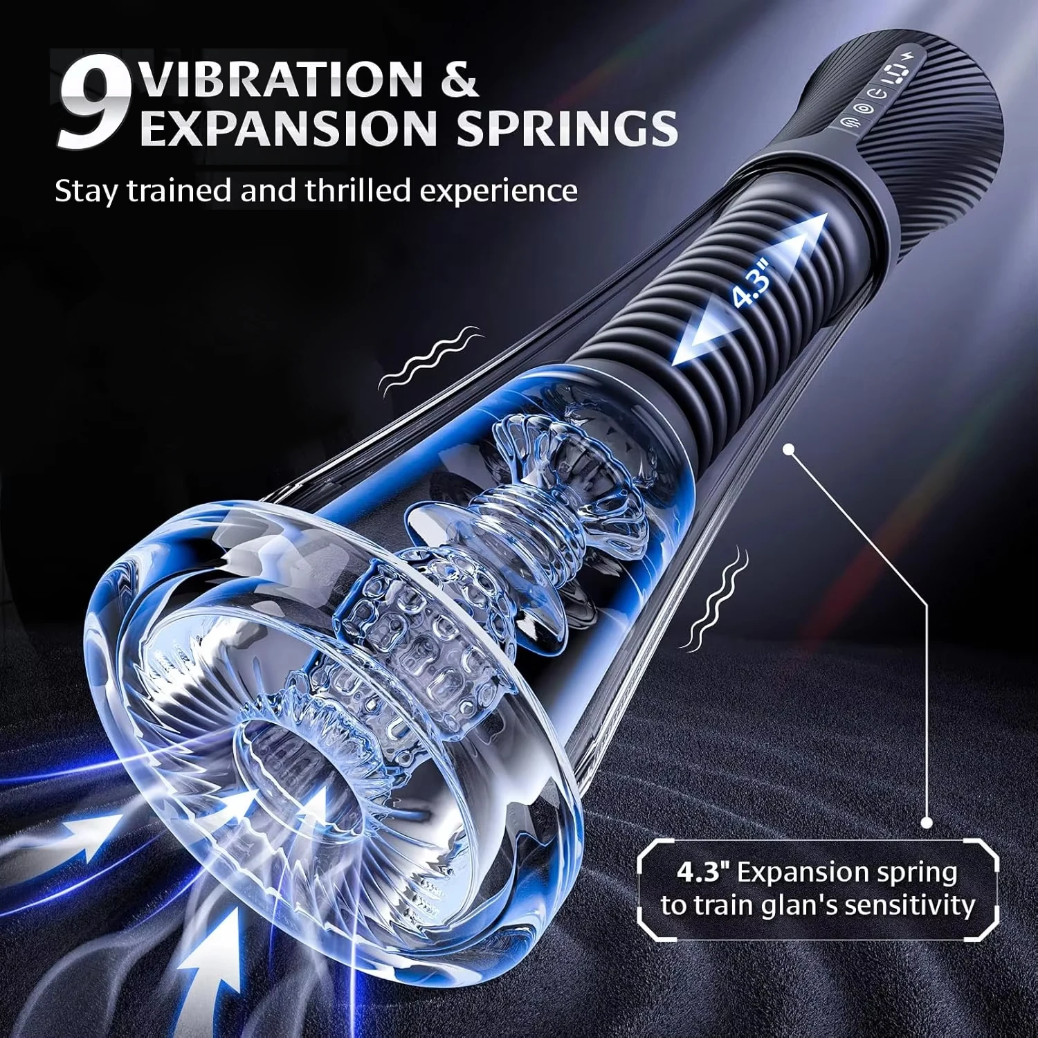 Male Masturbator Penis Pump Enlarger Transparent Visual Male Sex Toys for Men APP Control Vibrating Vacuum Suction Glans Trainer - Image 3