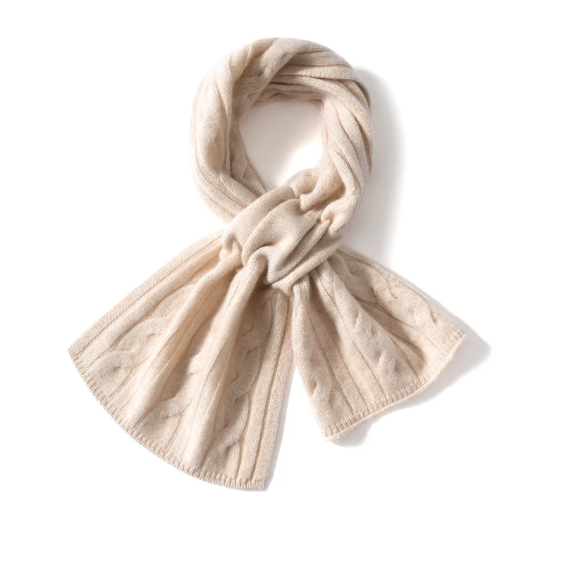 

Ladies 100% Cashmere Knitted Soft Wraps Windproof Neckerchief Solid Color Printed Warmth Outdoor Hiking Casual Winter Accessory
