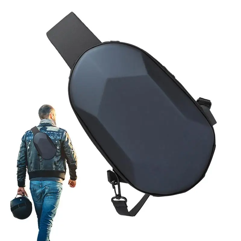 

Chest Bag for Men Hard Shell Men Crossbody Bags Travel Sling Bag with USB Port Headphone Jack Shoulder Purses for Sport Hiking
