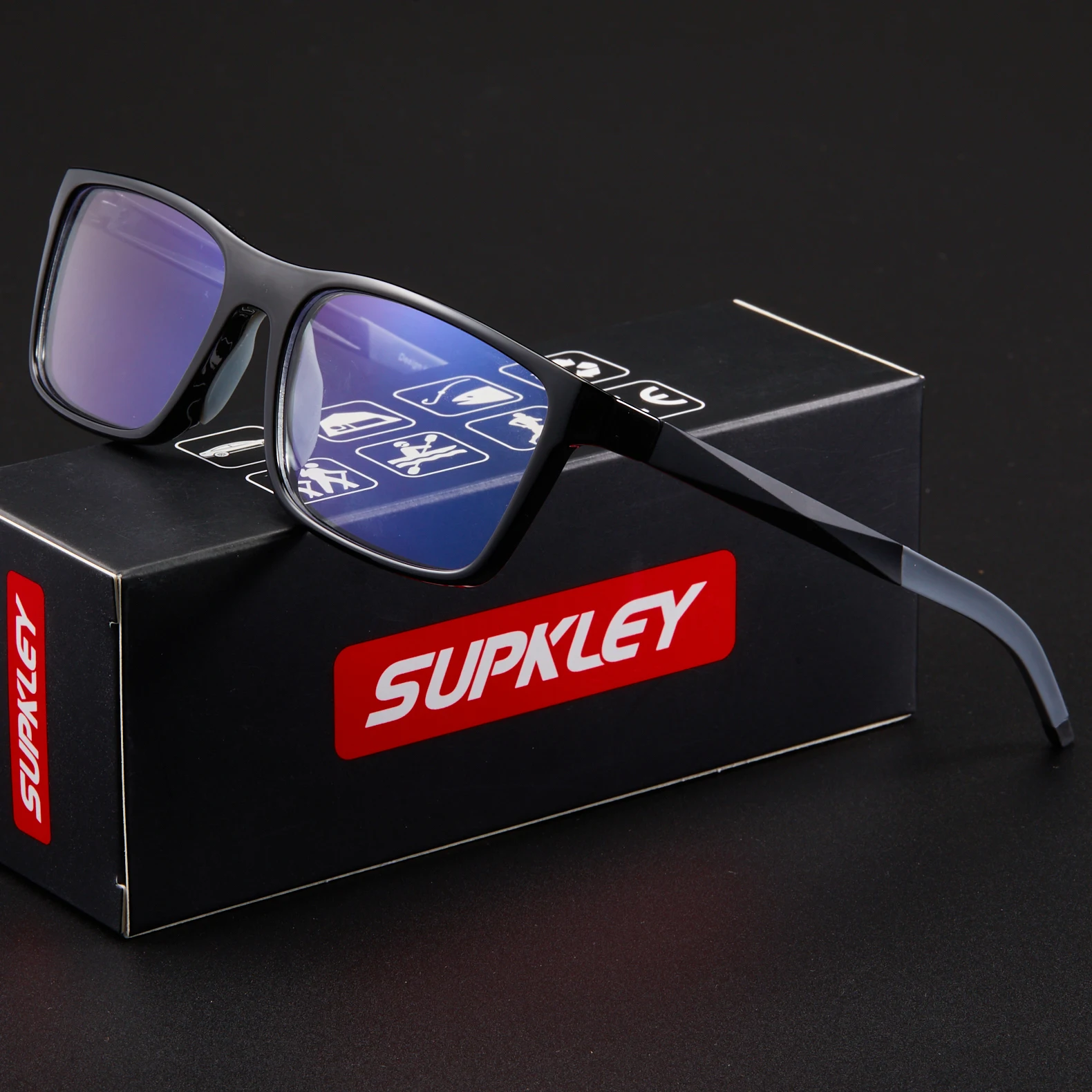 

SUPKLEY Базовые комфортные очки с защитой от синего света в квадратной оправе для офисных игр уменьшают синий свет