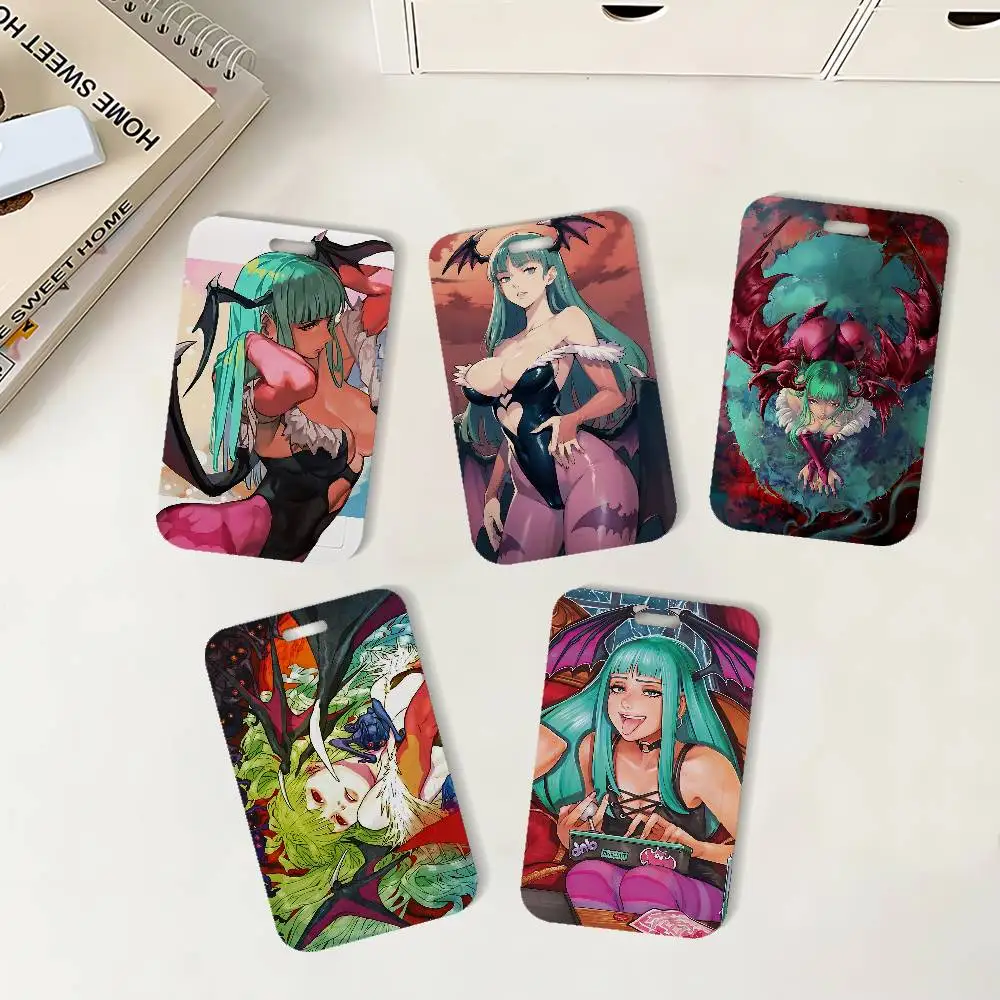 Beautiful M-Morrigan Aensland Cartoon ID Badge Holder With Lanyard Neck Strap For Office School Name Card Credentials Case