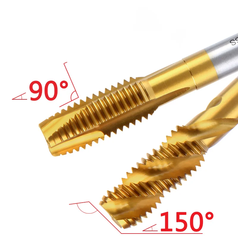 1pc/5pcs/10pcs Metric Titanium Plated HSS Spiral Point Tap Spiral Flute Tap M2-M20 Machine Plug Tap Screw Thread Tap Drill