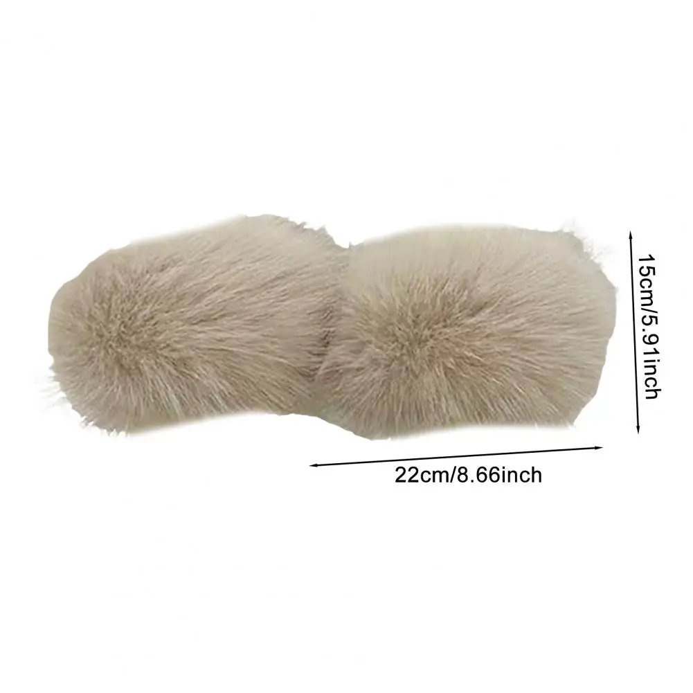 1 paire de chauffe-poignets en fausse fourrure pour femmes, manchettes moelleuses en peluche, housse thermique coupe-vent pour vestes et pulls