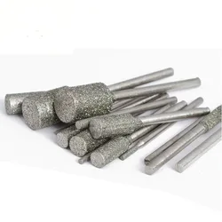 5Pcs/set 3*3/4/5/6/8mm Shank Diameter 3mm Cylindrical Graphite Rod Polished Diamond Grinding Needle Grinding Carving Tool