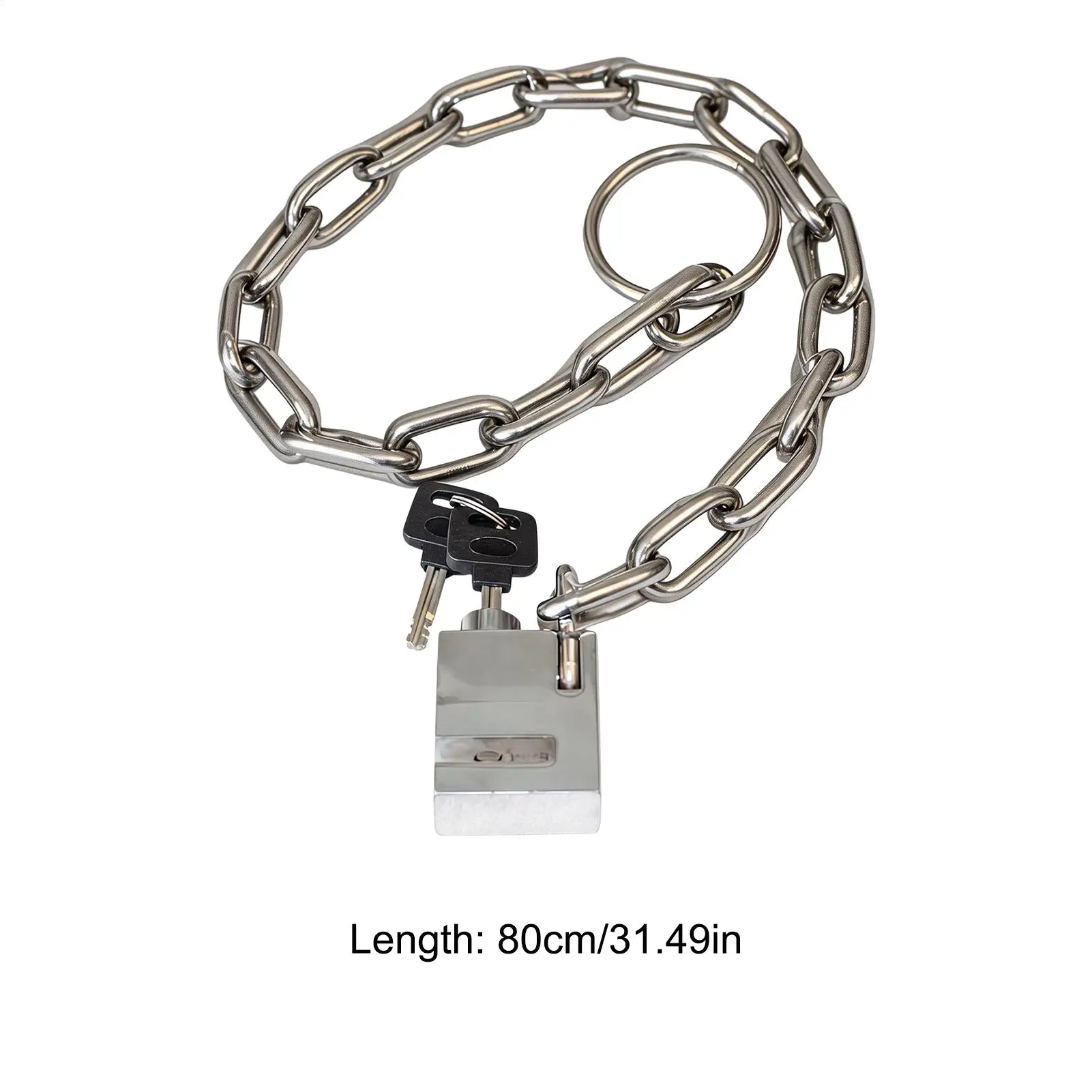 Heavy Duty Bike Chain Lock With Key Flexible Padlock For Bicycle Motorcycle Scooter, Security Lock For Doors Garage Shed Fence