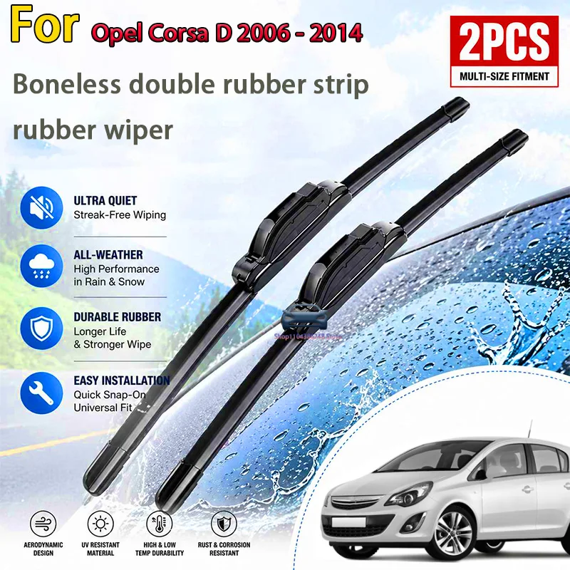 

Front Wiper Blades Set For Opel Corsa D 2006 - 2014 Windshield Windscreen Window Brushes 26"+16" Modification Parts