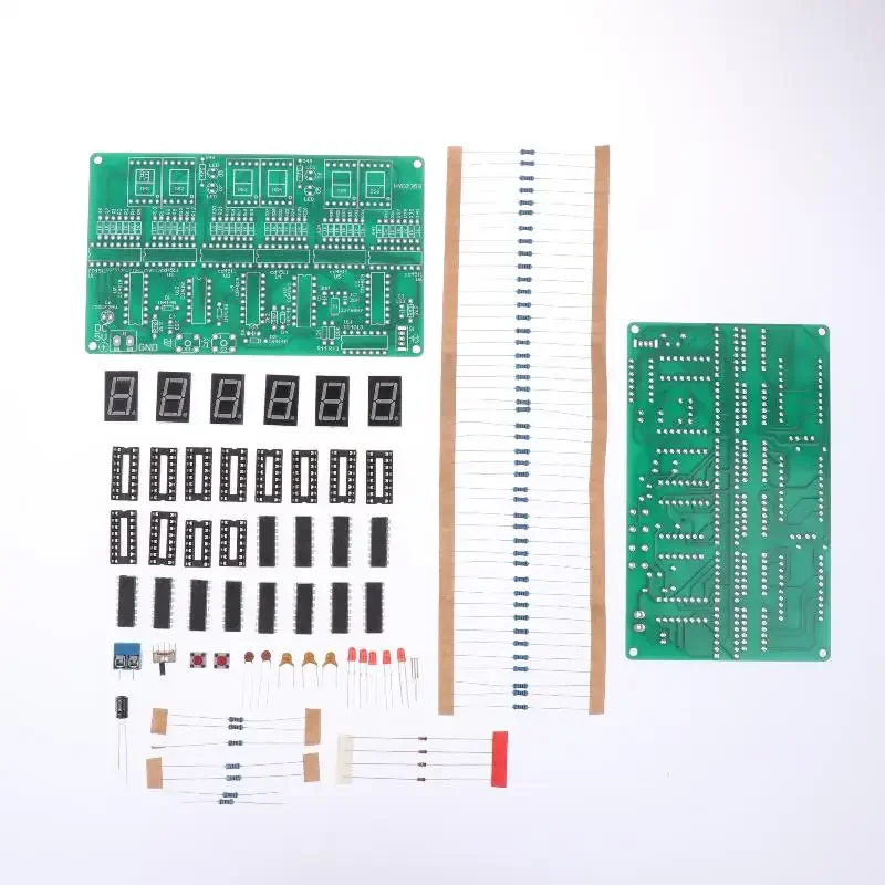 1Set DIY Alarm Clock Soldering Practice Kit 6 Digits DIY Clock Kit Auto Display Time For Students And Diyers