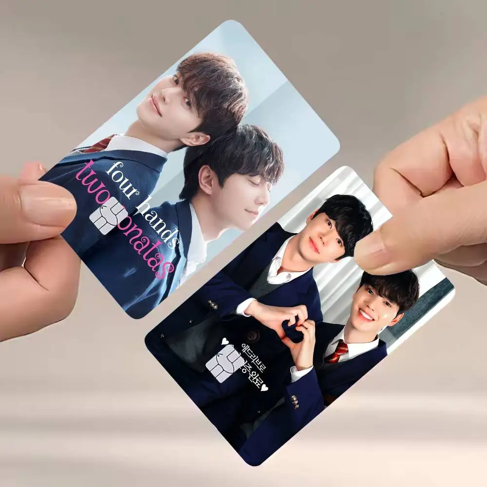 Kdrama Four Hands Two Sonatas 4pcs 1Set Laser Holographic Sticker Skin Cover for Credit Bank Debit Card
