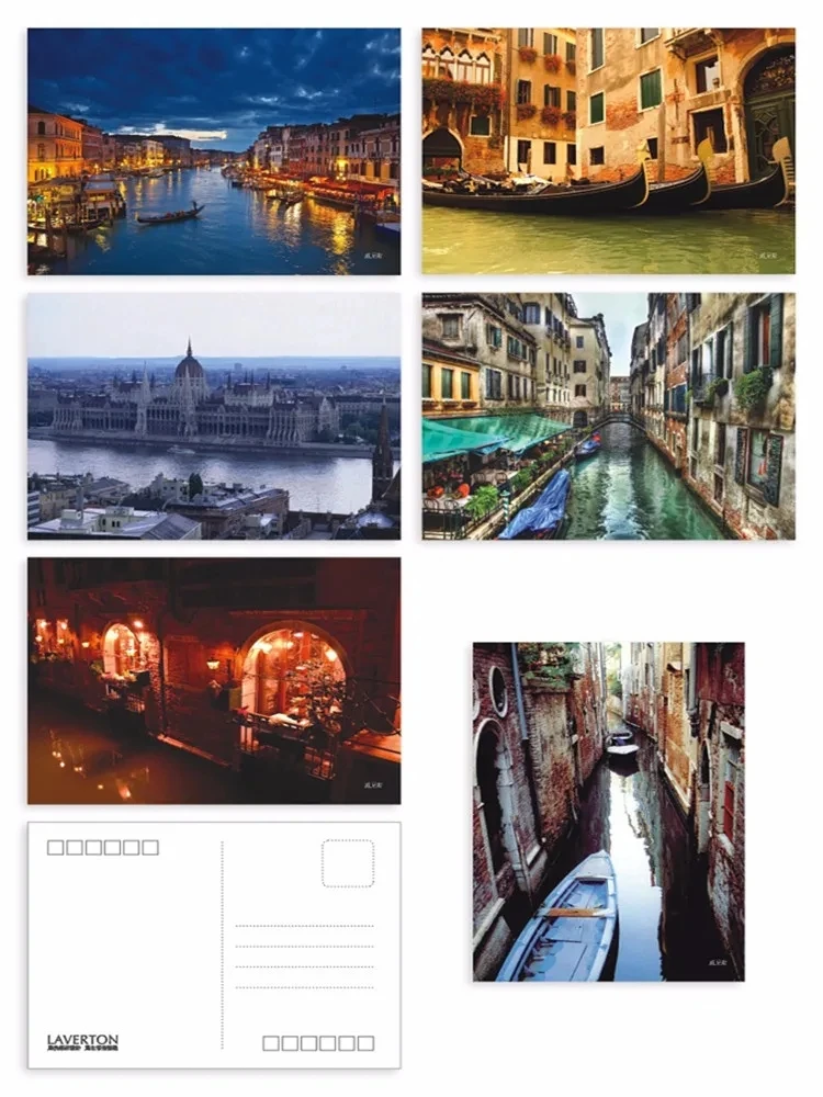 6 Blatt Reise Landschaft Serie Postkarten Geschenk Wunsch Gier dekorative Karten nehmen Sie eine Reise nach London Provence Paris Sydney Venedig – Detail 28