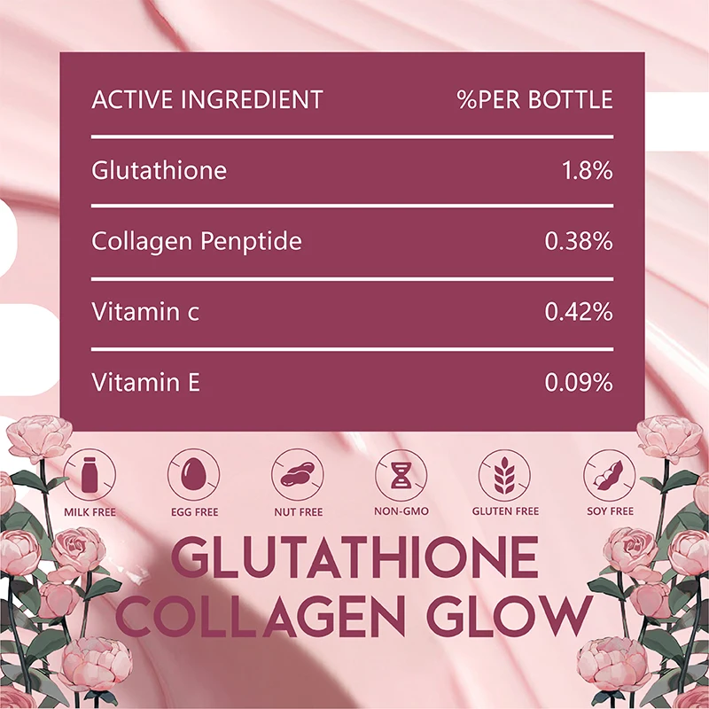 Gomitas de glutatión-promueve la salud de la piel y la apariencia juvenil, suplemento de Colágeno Hidrolizado, mejora la luminosidad