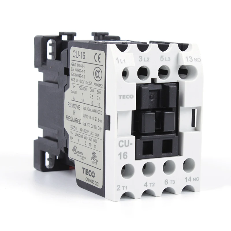 TECO Taian CN AC Contactor CU-11/16/18/23/27/32R/38/40/50/65/80/90 220V 380V 24V 36V 48V 110V