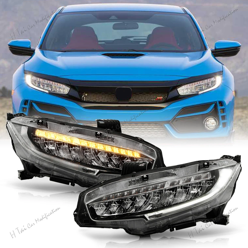 

Комплект светодиодных фар для Honda Civic 10-го поколения (2016-2021) с динамическим указателем поворота, ближним и дальним светом