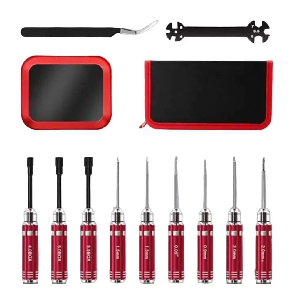 11pcs RC Car Tool Kit Screwdriver Set Hex Flat PH2 Screw Kit With Pliers Socket Wrenches Repair Tools For Quadcopter Airplane