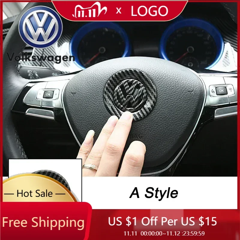 

2026 New For VOLKSWAGEN VW 3D ABS Hollow Out Car Steering Wheel Center Emblem Sticker for Volkswagen Passat MK6 MK7 CC Polo Golf