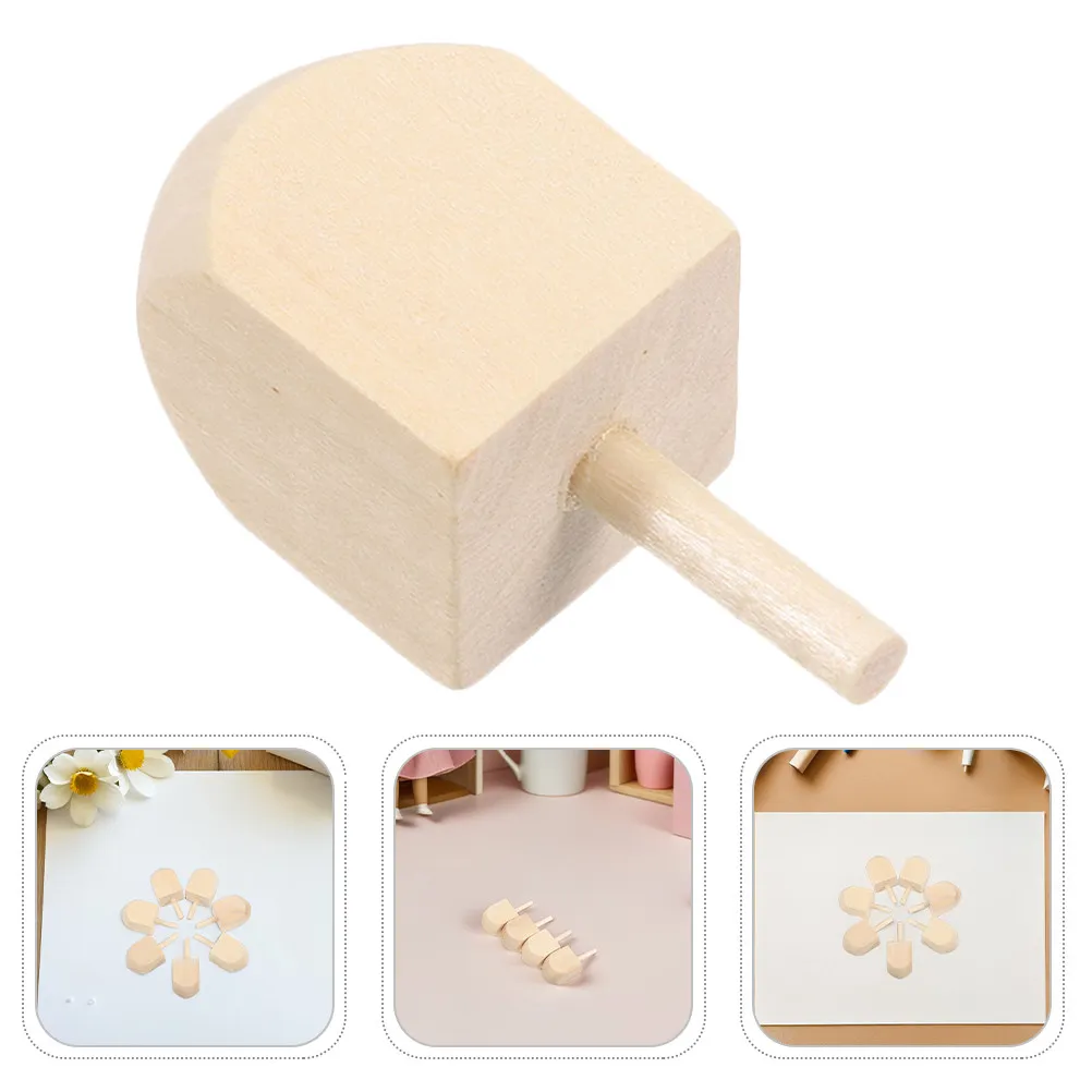 12 Stück Chanukka Holz-Dreidel Unfertige Holz-Bastelstücke DIY Malprojekt Chanukka Festival Dekorationen Dreidel